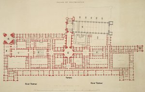 The layout of the Palace of Westminster. Click on the image for a key to the annotations.